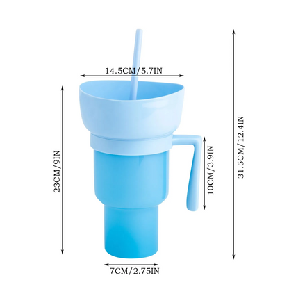 Multifunctional Snack Drinks Cup with Straw